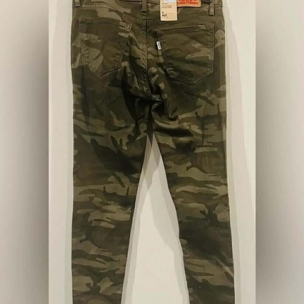 New LEVI'S Women's 711 Skinny Ankle, pants Jeans camo size 00, waist 24